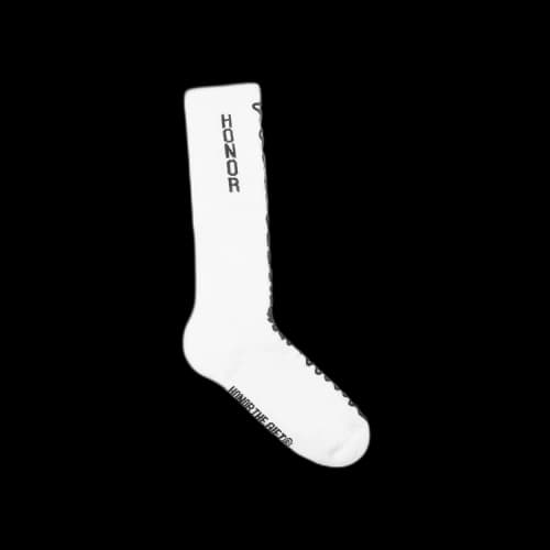 Honor The Gift Embroidery Edge Ribbed Sock 'White'
