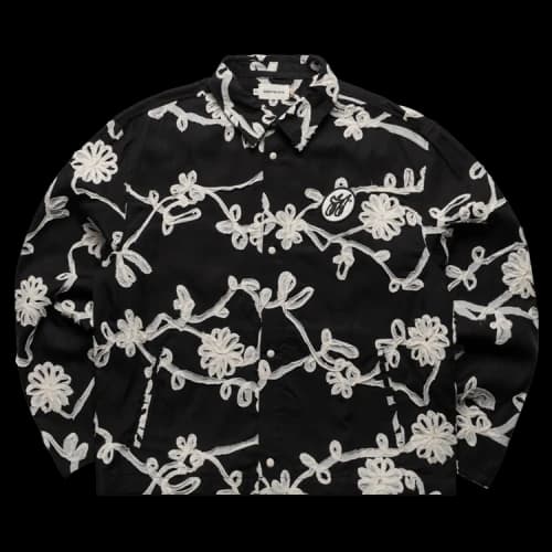 Honor The Gift Floral Ribbon Button Up Shirt 'Black'