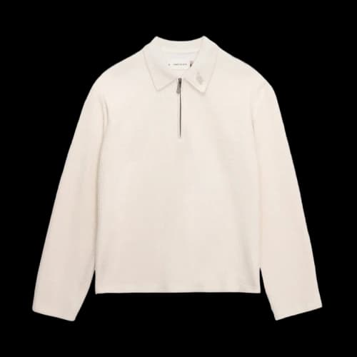 Honor The Gift Wavy Knit Long-Sleeve Polo Shirt 'Bone'