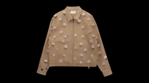 Honor The Gift Flowers Beaded Jacket Taupe