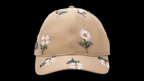 Honor The Gift Flowers Beaded 6 Panel Cap Taupe