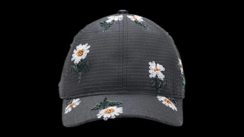 Honor The Gift Flowers Beaded 6 Panel Cap Black
