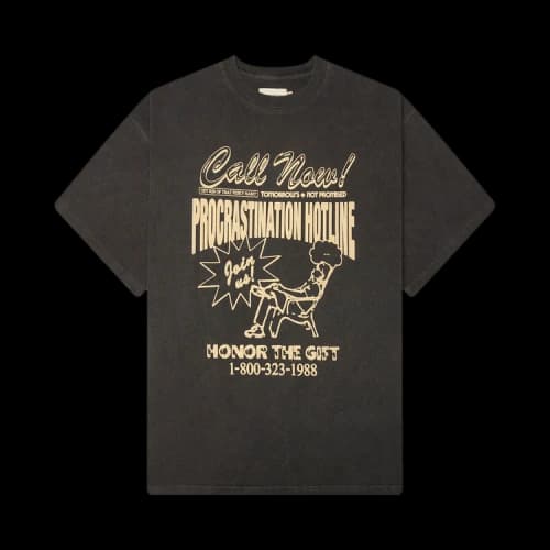 Honor The Gift Procastination Hotline Tee Black