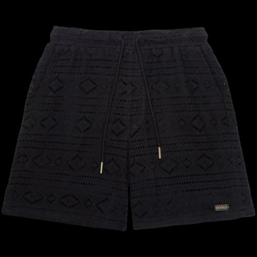 Honor The Gift Pointelle Crochet Drawcord 7" Short 'Black'