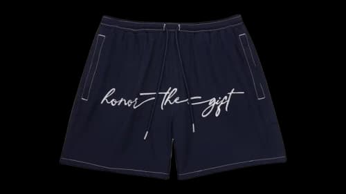 Honor The Gift Hybrid Cursive 5 Inch Shorts Navy