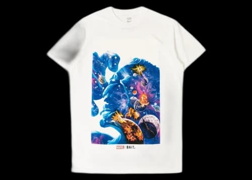 BAIT x The Hulk Space Face Tee White