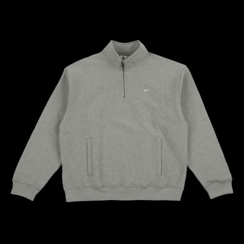 Nike Solo Swoosh Fleece Quarter-Zip Top 'Dark Grey Heather/White'