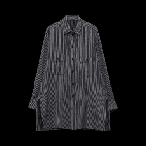 Yohji Yamamoto Melange Stripe Blouse 'Black'
