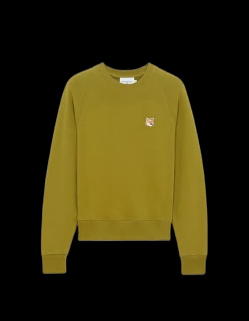 Maison Kitsune Fox Head Patch Adjusted Sweatshirt Avocado
