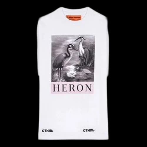 HERON PRESTON Minimalistic Printing Short Sleeve Unisex White