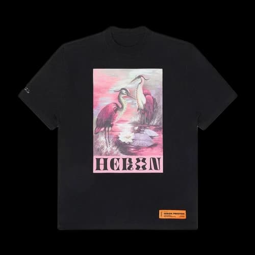 Heron Preston Oversized Heron Print T-Shirt 'Black/Pink'