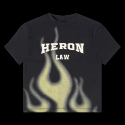 Heron Preston Heron Law Flames Baby Tee 'Black/Yellow'