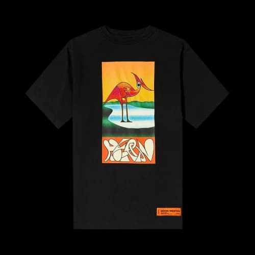 Heron Preston Abstract Heron Print Tee 'Black/Orange'