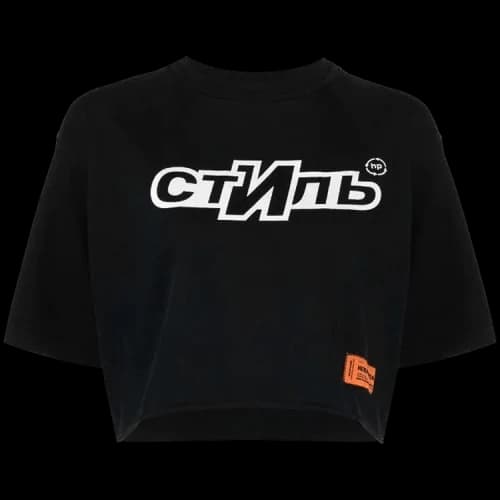Heron Preston CTNMB Sport Short-Sleeve Crop Tee 'Black/White'
