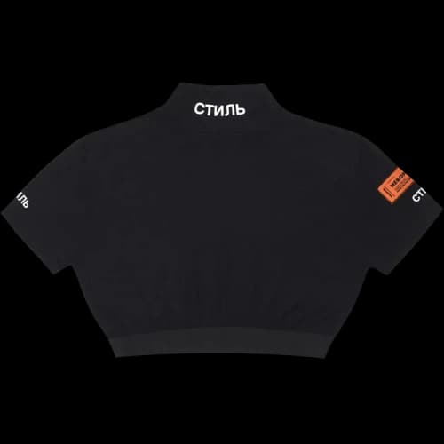 Heron Preston Ctnmb Short-Sleeve Turtleneck Crop Top 'Black'