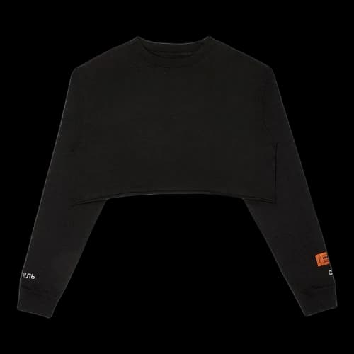 Heron Preston Crop Logo Long-Sleeve T-Shirt 'Black/White'