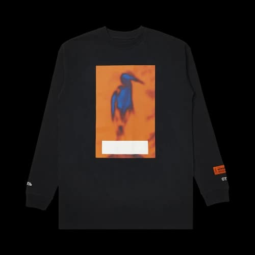 Heron Preston Censored Logo Oversized Long-Sleeve Tee 'Black/Orange'