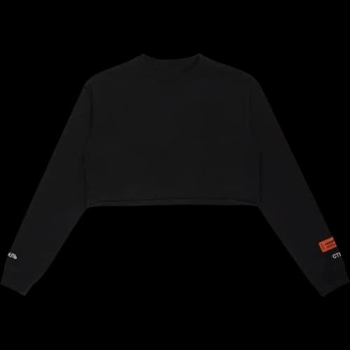 Heron Preston Different Long-Sleeve Crop Tee 'Black/White'