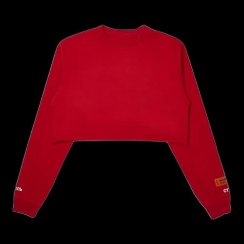 Heron Preston Different Long-Sleeve Crop Top 'Red/White'