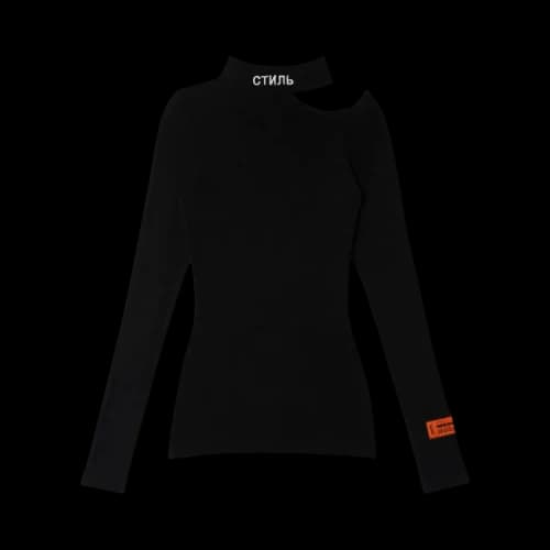 Heron Preston Cut Shoulder Mockneck Ctnmb 'Black/White'