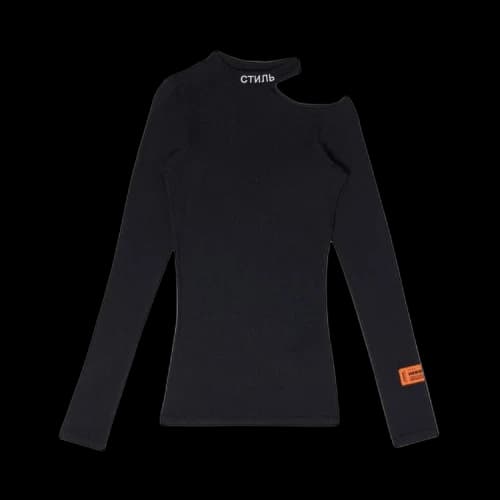Heron Preston Cut Shoulder Ctnmb Crewneck Black/White