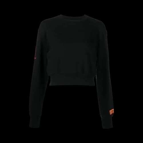 Heron Preston Cropped Logo Waistband Sweatshirt 'Black'