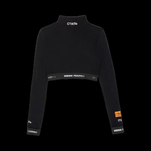 Heron Preston CTNMB Long-Sleeve Crop Top 'Black'