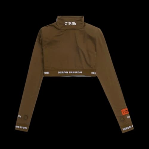 Heron Preston Ctnmb Long-Sleeve Crop Top 'Dark Olive'