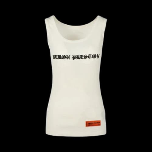 Heron Preston Logo Print Ribbed Tank Top 'Beige'