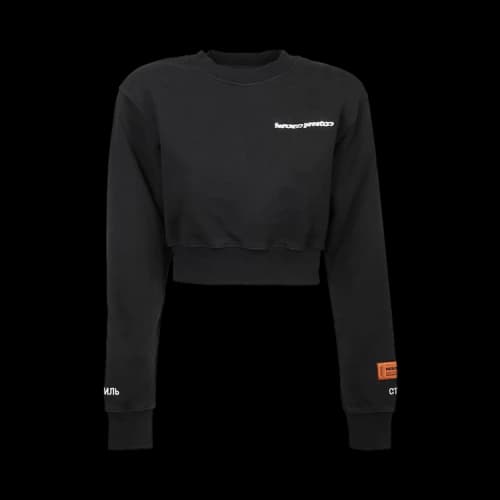 Heron Preston Cropped Crewneck 'Black/White'