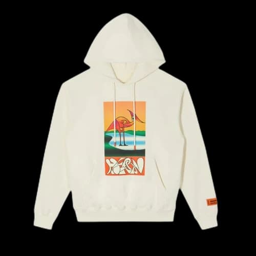 Heron Preston Heron Abstract Hoodie 'White/Orange'