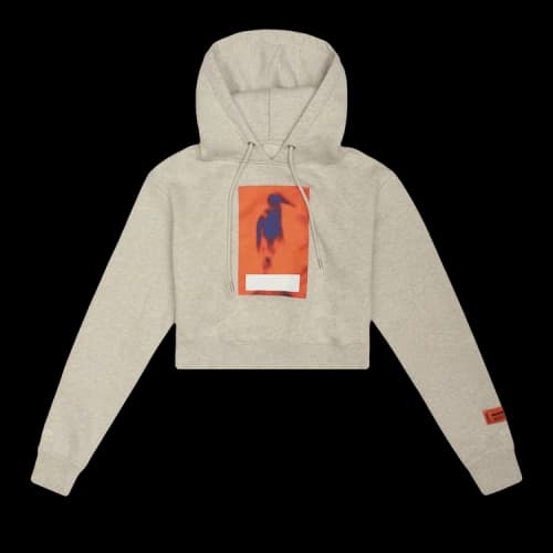 Heron Preston Censored Cropped Hoodie 'Grey Melange'