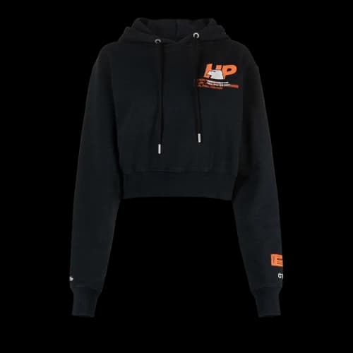 Heron Preston Crop Light HP Eagle Hoodie 'Black/Orange'
