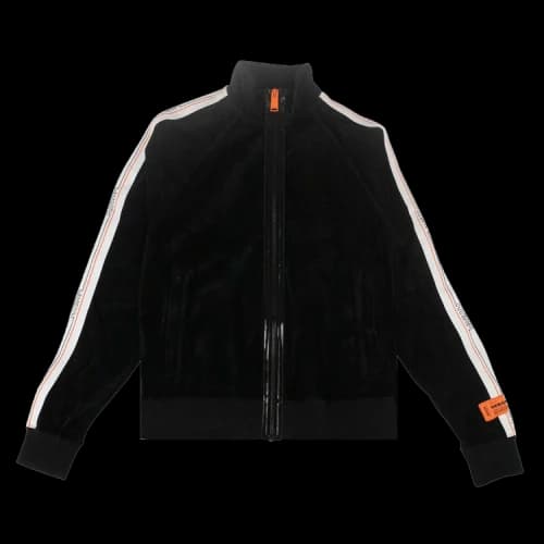 Heron Preston Velvet Logo Tape Zip Up Track Top 'Black'