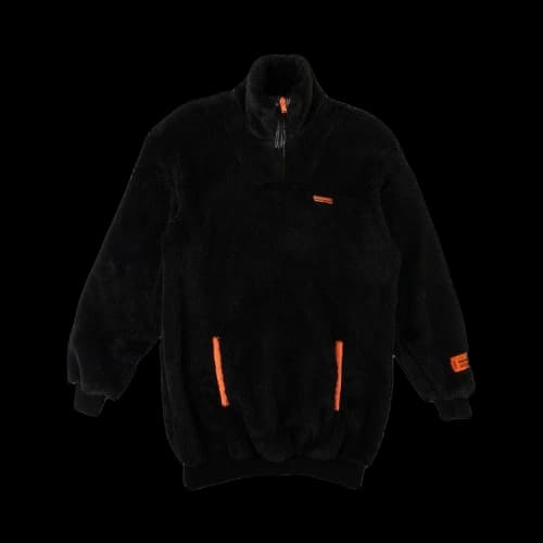 Heron Preston Fleece Fire Long Jacket 'Black'