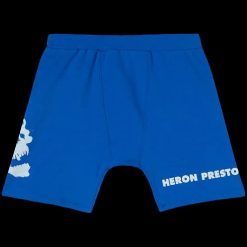 Heron Preston Flaming Skull Cycling Shorts 'Blue/White'