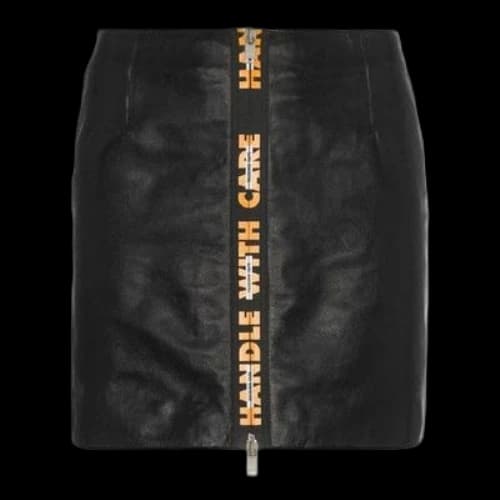 HERON PRESTON Handle with Care High Waist Leather Mini Skirt 'Black' (Women's)