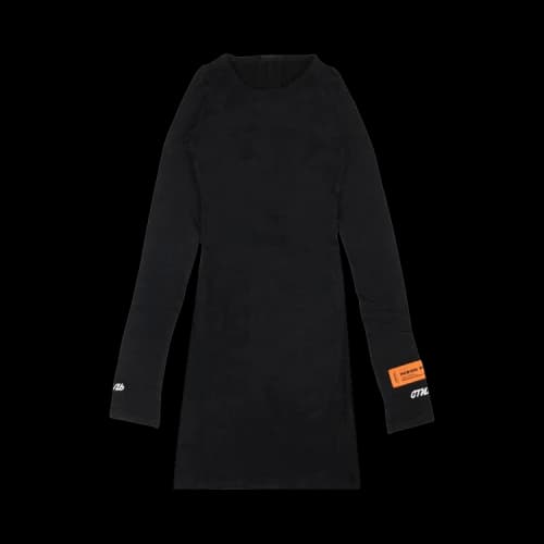 Heron Preston Sheer Logo Fitted Dress 'Black'