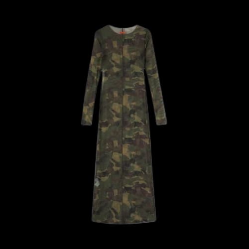 Heron Preston Camo Mesh Dress 'Camo Green'