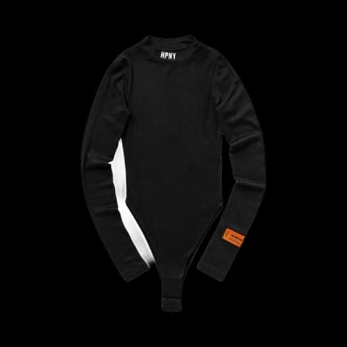 Heron Preston Embroidered Long-Sleeve Bodysuit 'Black/White'