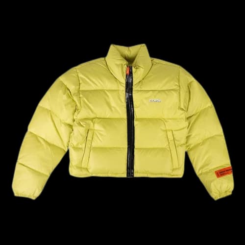 Heron Preston Womens Puffer Jacket Green Yellow