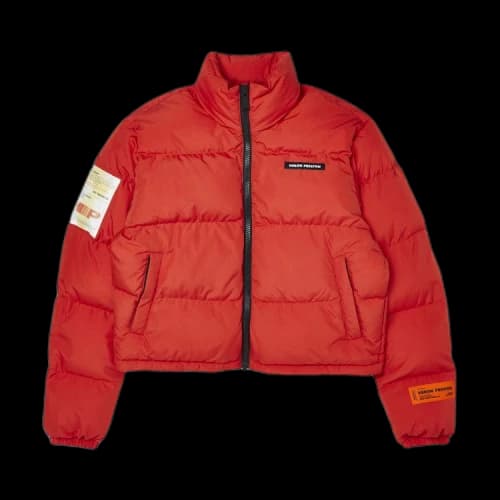 Heron Preston Label Nylon Puffer 'Red/White'