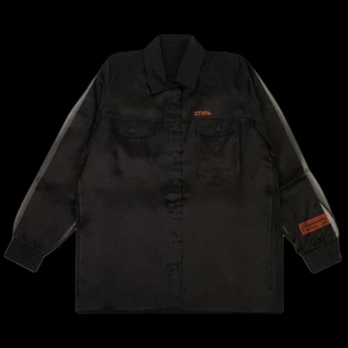 Heron Preston Double Layer Silk Shirt 'Black'