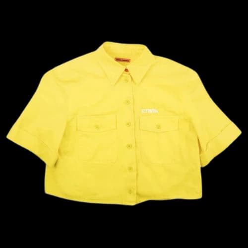Heron Preston Prohibited Cropped Shirt 'Yellow'