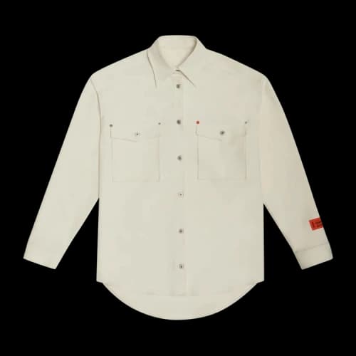 Heron Preston Long-Sleeve Button Down Shirt 'Crepe Cream'