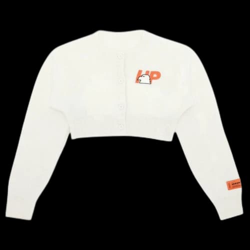 Heron Preston Mohair Cardigan 'Cream/Orange'