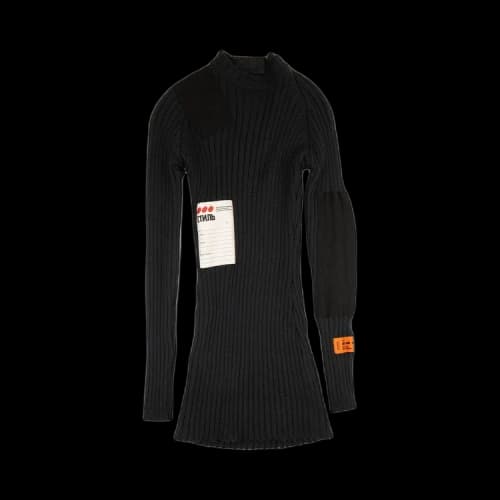 Heron Preston Ribbed Knit Fitted Dress 'Grey'