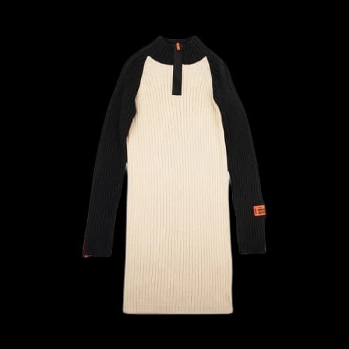 Heron Preston Ribbed Knit Dress 'Black/Ivory'