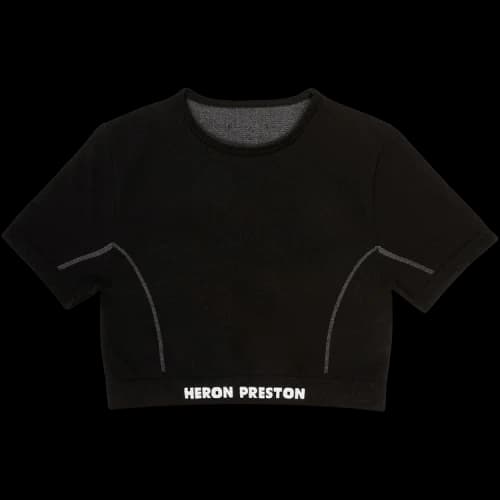 Heron Preston Periodic Cropped Performance T-Shirt 'Black/White'