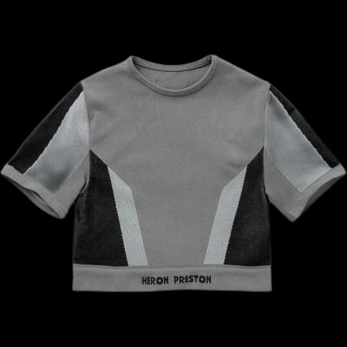 Heron Preston 3D Ribbing SS Top Grey/Black